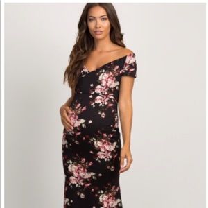 Maternity black floral dress